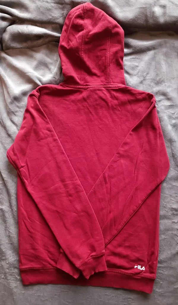 Fila boys' hooded sweatshirt size XS in good condition, red color – photo 2
